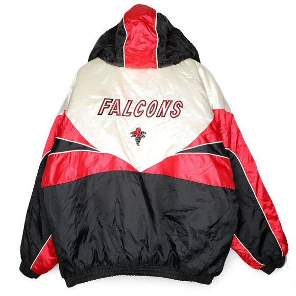 VINTAGE Pro Player NFL Atlanta Falcons Puffer Jacket Starter Parka Bomber Coat - Picture 3 of 16